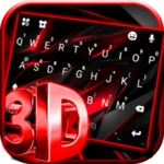 red black 3d android application logo